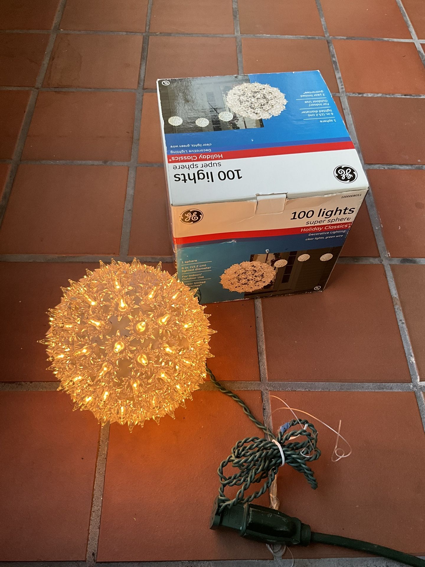 GE 6” white 100 light super sphere