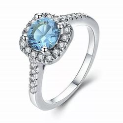 Aquamarine Blue Ring