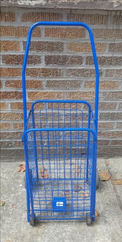 Small Blue Folding Shopping Cart
