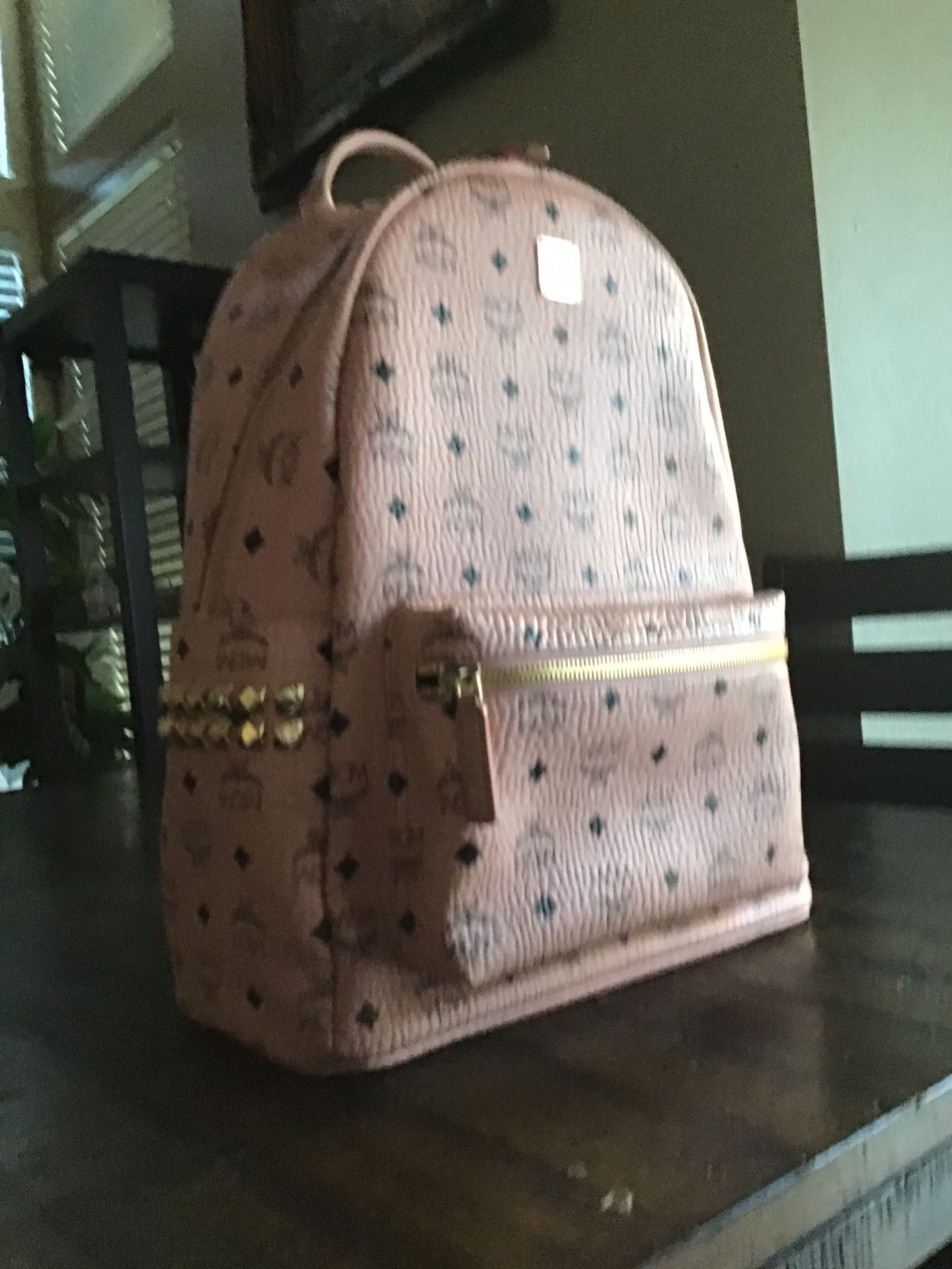 MCM Leather designer %100 authentic Soft pink backpack 16Hx13Wx5D new excellent condition never used