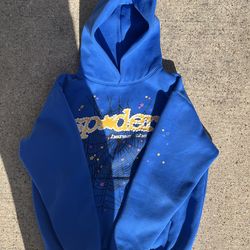 blue spider hoodie size small