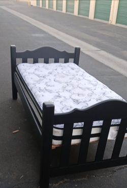 TWIN BED FRAME WITH BOARD AND MATTRESS