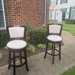 Espresso & Cream Swivel Counter & Bar Stool Set