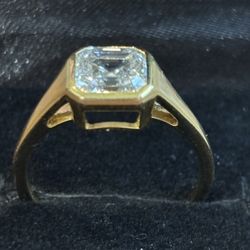 New Certified 3.0 Carat Men’s Lab Diamond Ring 14k Yellow Gold