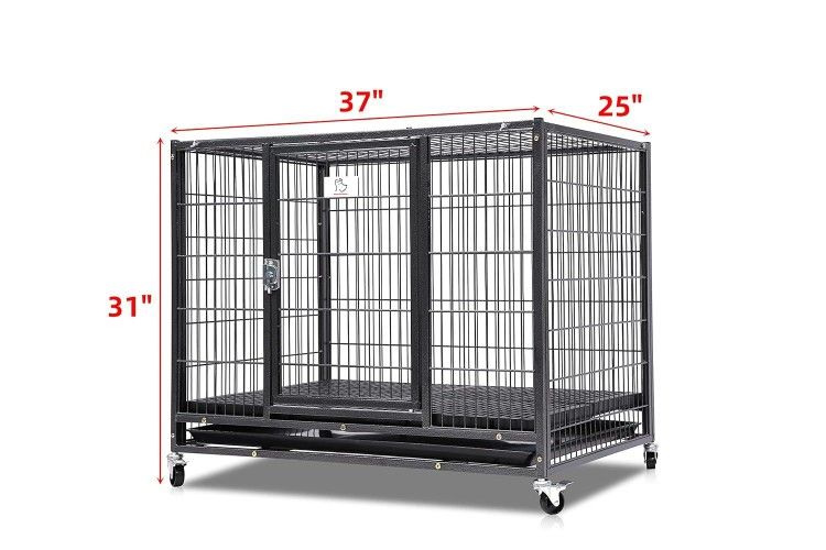 37" Heavy Duty Dog Rabbit Cage With Plastic Floor Wheels And Tray,All Products : American Fashion Style Bags On Sale