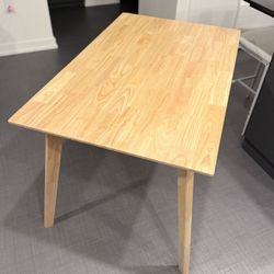 Beautiful Solid Wood Kitchen Rectangular Dining Table, Natural Wood