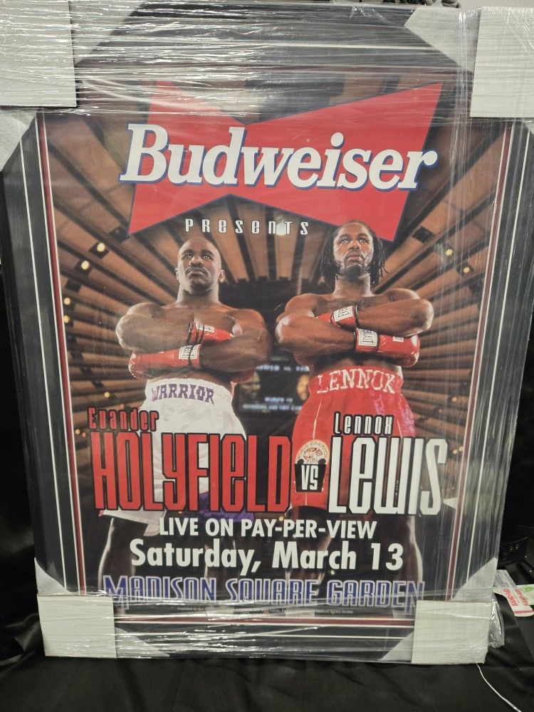 Lennox Lewis Vs Evander Holyfield  March 13th 1999 MSG Poster Framed