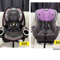 Graco car seats, comvertible, recliner, double facing $99 each / Sillas carro bebe a niño, convertible, reclinable $99 cada una