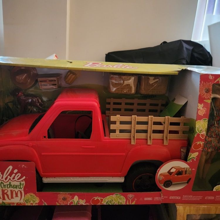 Barbie sweet orchard farm doll & pickup truck with accessories sale
