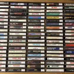 100 Cassette Tapes With Wood Case