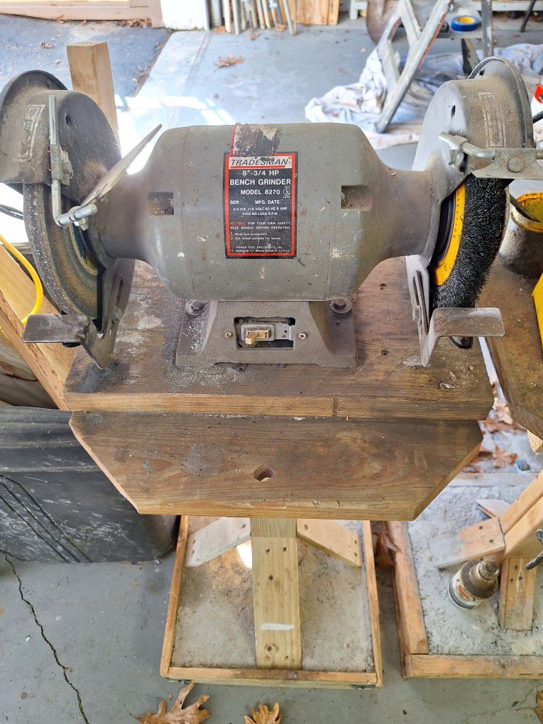 8 Inch 3/4 Hp Bench Grinder With Stand