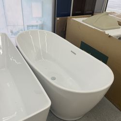 Freestanding Bathtub 59” 67” Fiberglass Acrylic 