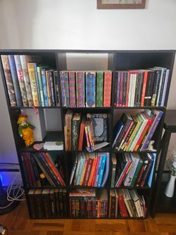 Bookshelf, storage, black, 12 cubes