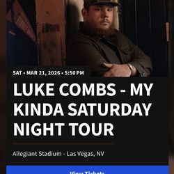 4  Luke Combs/Dierks Bentley tickets  $300