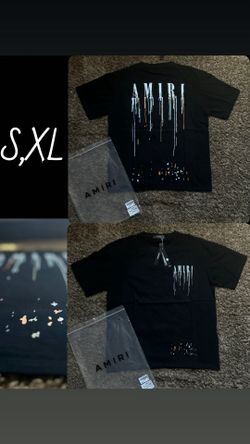 Amiri paint dripping black t-shirt