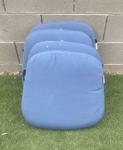 Outdoor Patio Chair Seat Cushions Blue Sunbrella Set Of 4