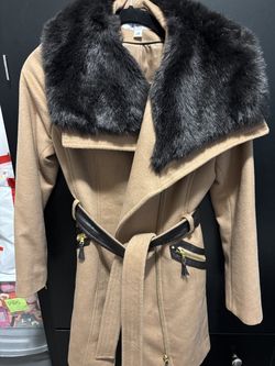 Via Spiga Tan Wool Coat 2P