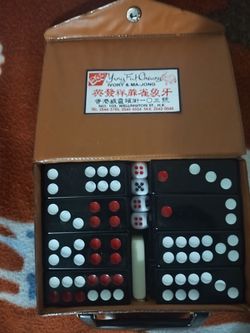 Vintage Ying Fat Cheung Hong Kong Pai Gow Chinese Dominoes Complete 32 Tile Travel Set