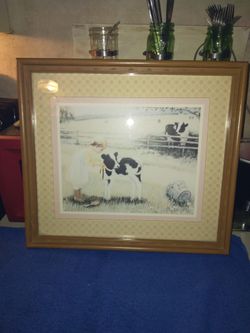 18x16" Girl With Calf Jane Kolarich Beatufiul Pic