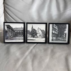 Black Framed Mini Trio of Architectural Prints Home Art