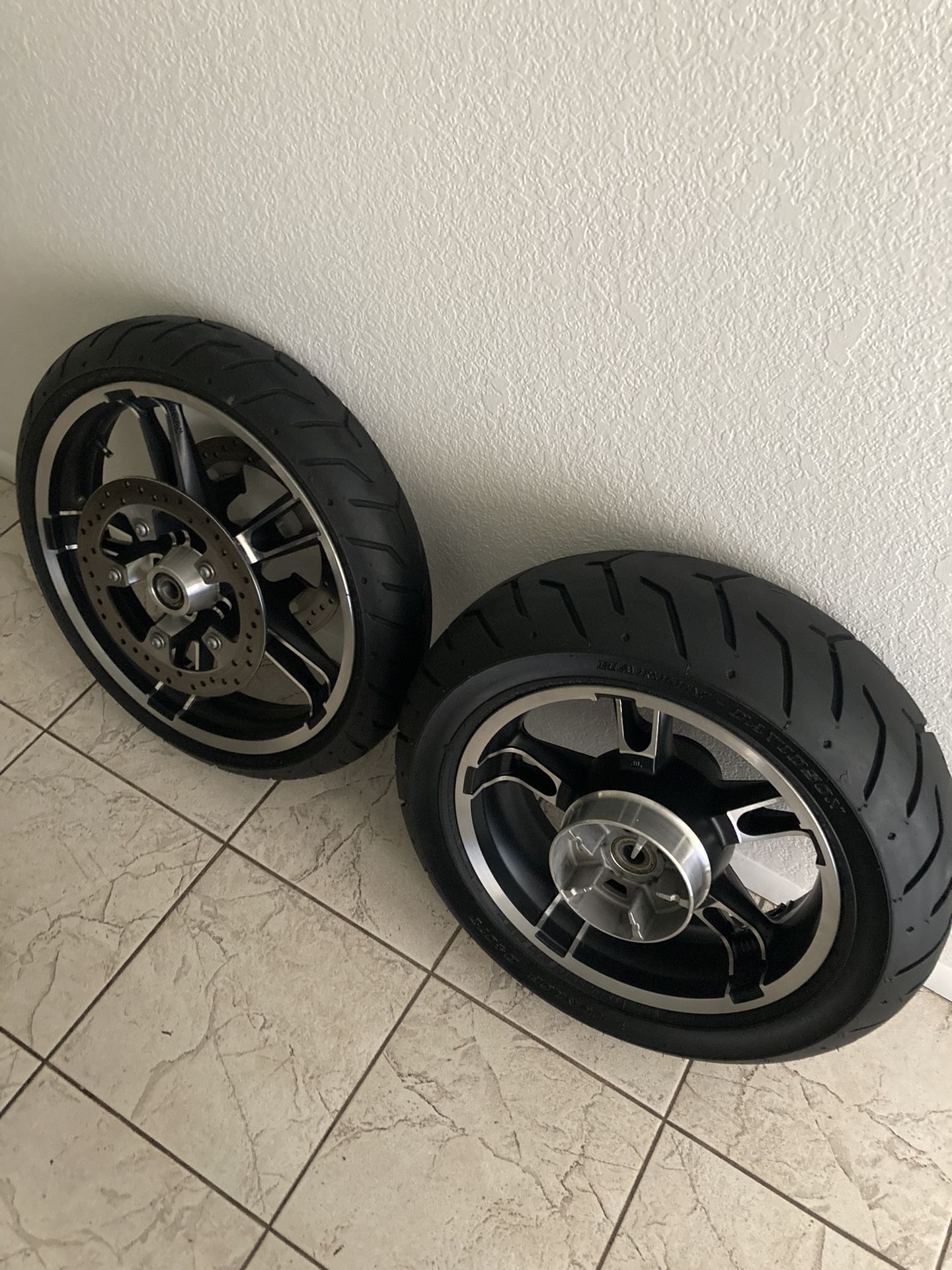 Set Of Harley Davidson Mag Rims And Tires