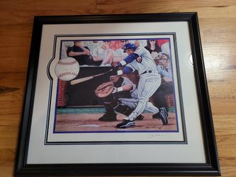 Sammy Sosa Signed 18x24 Framed Steve Hoskins Lithograph COA 47/66