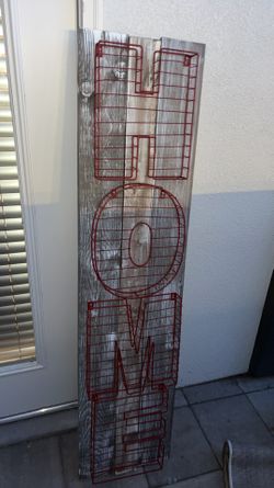 Gray Wood Slat Farmhouse Modern Metal Decor