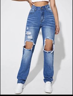 Light wash Destroyed Ripped boyfriend Jeans