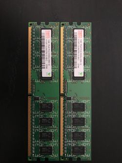 Hynix 1GB 1Rx8 PC2 DDR2 RAM Memory 2GB total