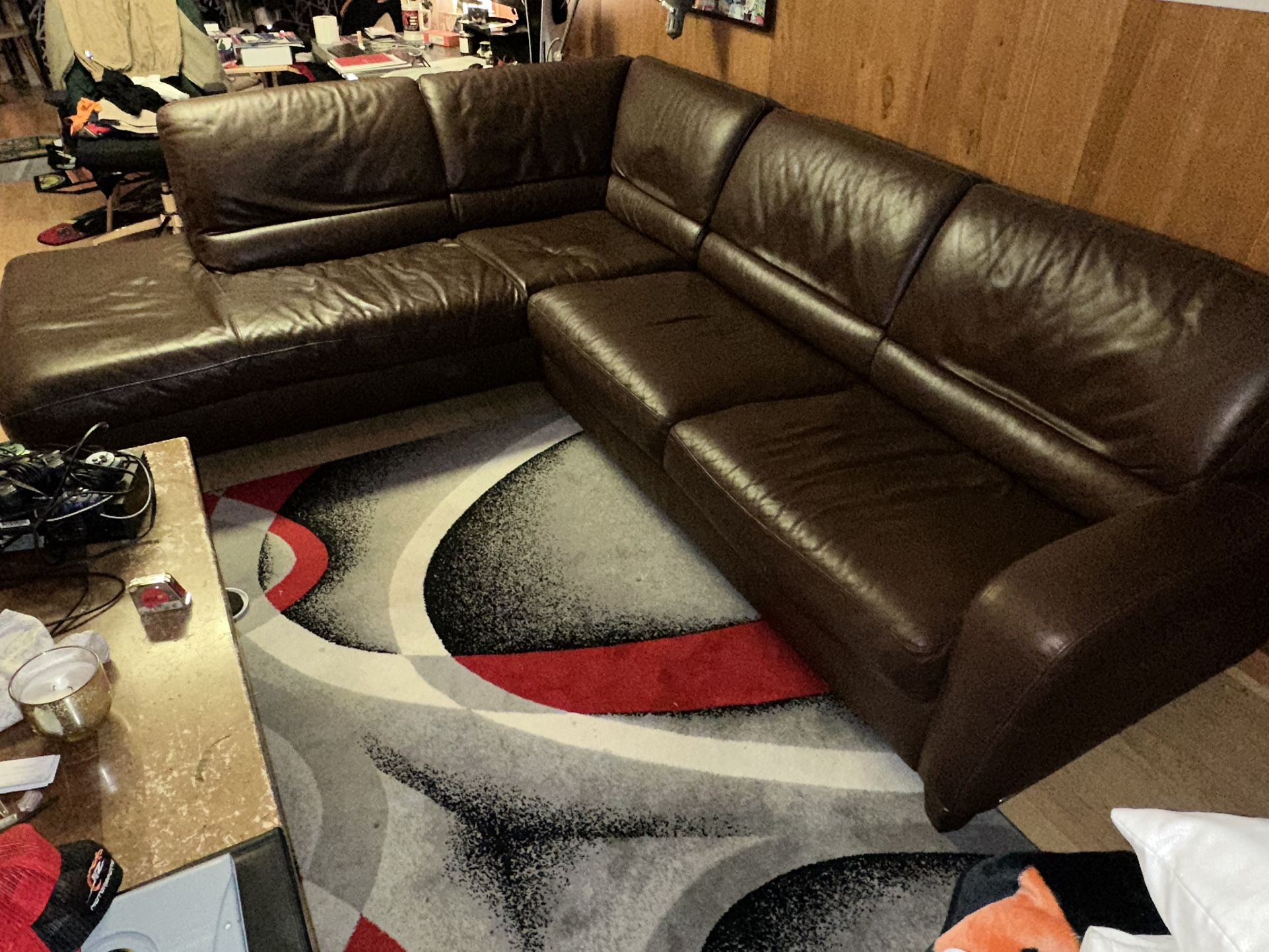 ποΈ Italsofa Leather Sectional Sofa w/ Pull-Out Bed β Excellent Condition β Pickup Only