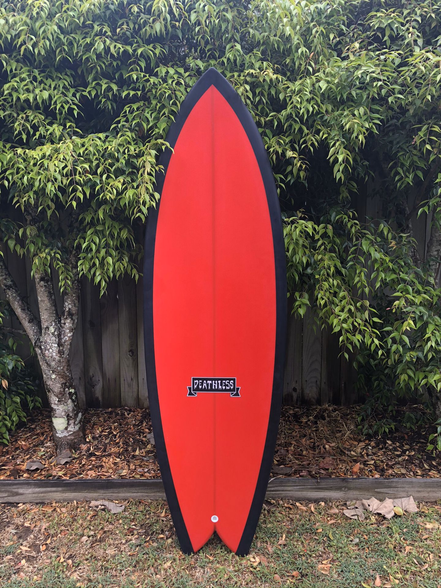 5’7 deathless twin fin surfboard Fish +leash +track pad BRAND NEW