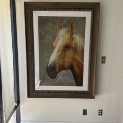 Beautiful Horse Photo with Wooden Frame