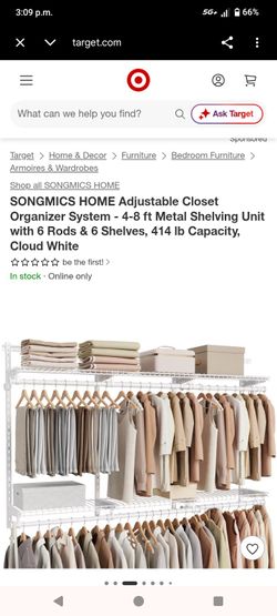 SONGMICS HOME Adjustable Closet Organizer System