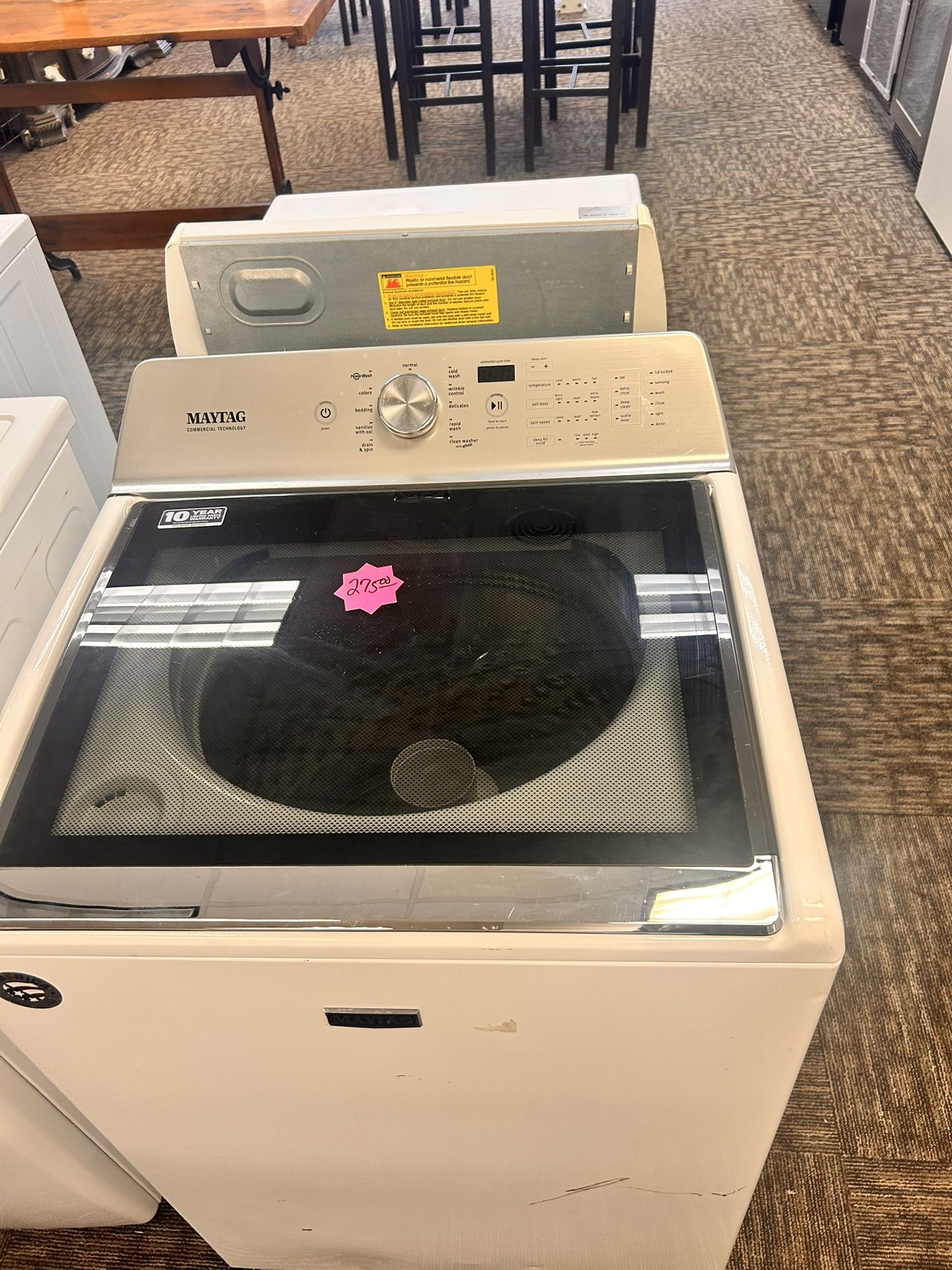 MAYTAG White Glass Top Washing Machine 