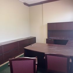 Large Desk And File Cabins 