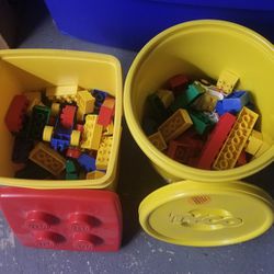 Two Buckets (~200 Pieces) Of Duplo