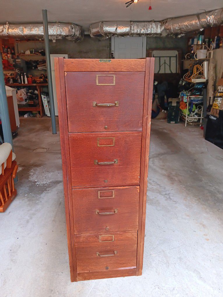 Antique 4-Drawer File Cabinet 