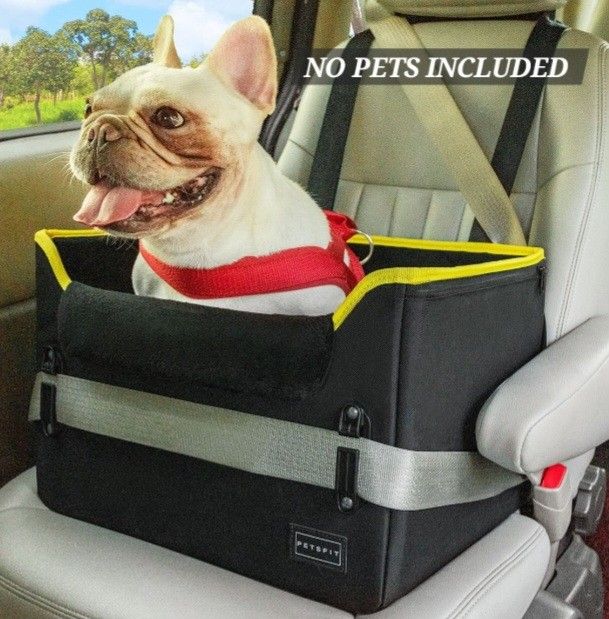 Petsfit Small Dog Car Booster Seat with Clip-On Leash & Fleece Liner