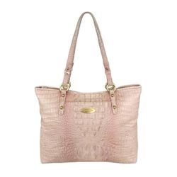 Brahmin Arno Melbourne Crocodile Embossed Satchel Top Handle Bag