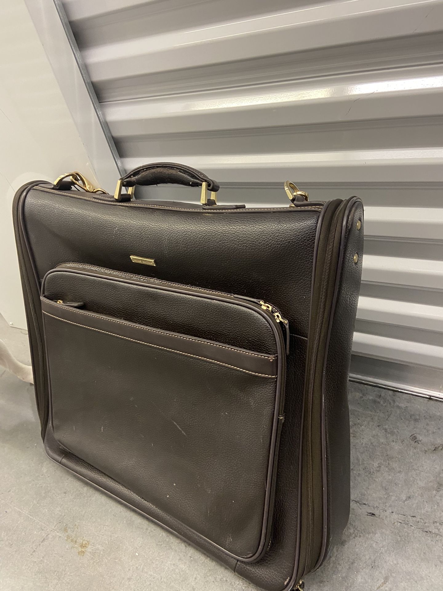 Brooks Brothers Garment Bag Luggage, Brown Leather 