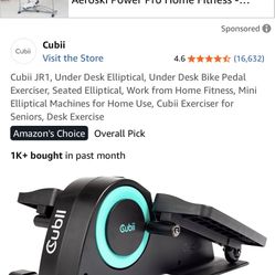 Cubii JR1, Under Desk Elliptical, Under Desk Bike Pedal Exerciser, Seated Elliptica