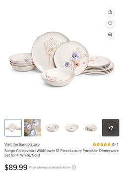 Sango Gansevoort Wildflower 12-Piece Dinnerware Set