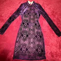 Emerald Sundae Velvet Open Back Dress Size Medium 