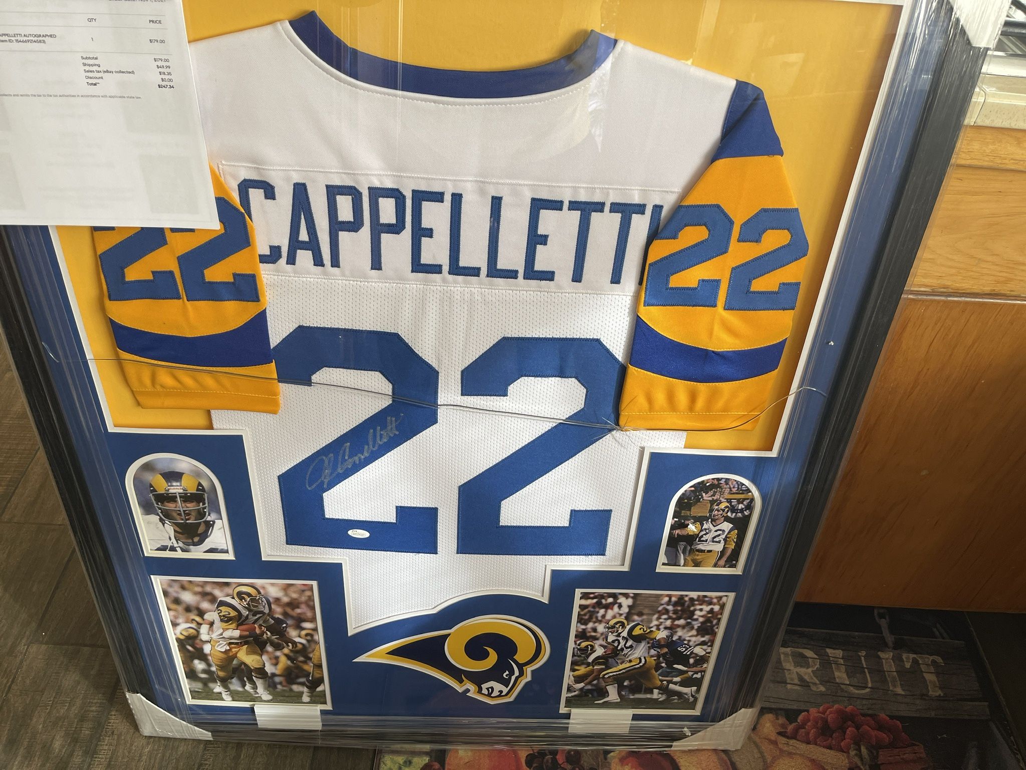 John cappelletti Signed Rams Jersey (JSA Authenticated) Ready For Frame