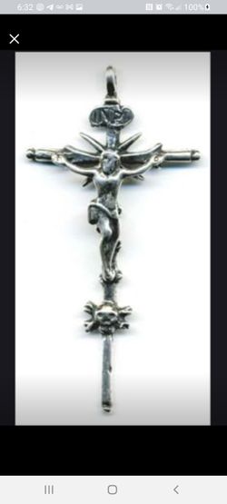 Rare Vintage 925 Sterling Silver Crucifix Crossbones Christian Catholic (2 3/8")