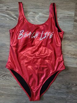 Red Bathing Suit Beach Life - L