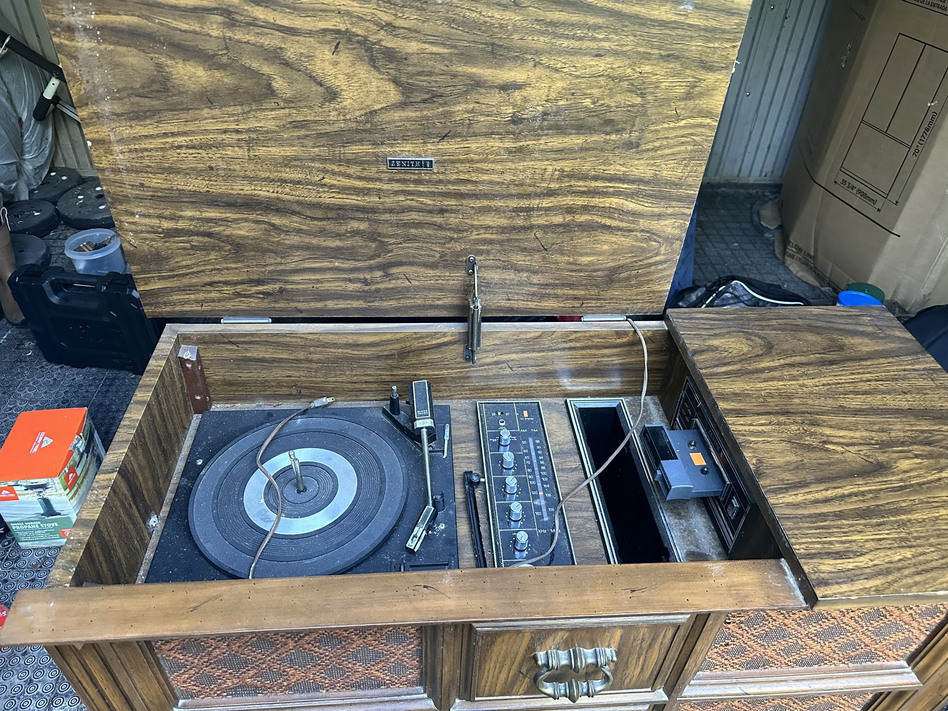 Antique Rare Record Wooden Cabinet Record Player