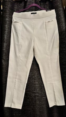 Counterparts White Slim Pants with Chain Detail