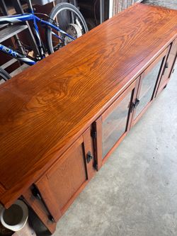 Home Depot Oak Mission-Style TV stand