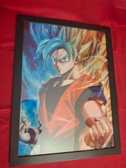 Dragon Ball Son Gouk 3D Lenticular Poster Goku transitioning between Super Saiyan and super saiyan blue forms!